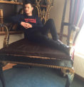 Woof Records - Skar91 lounging on chair